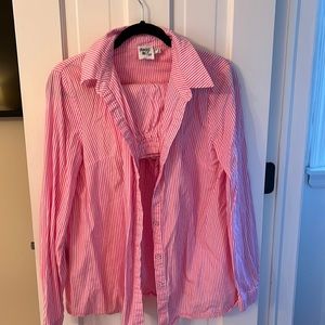 Pink stripe Shirt and shorts set